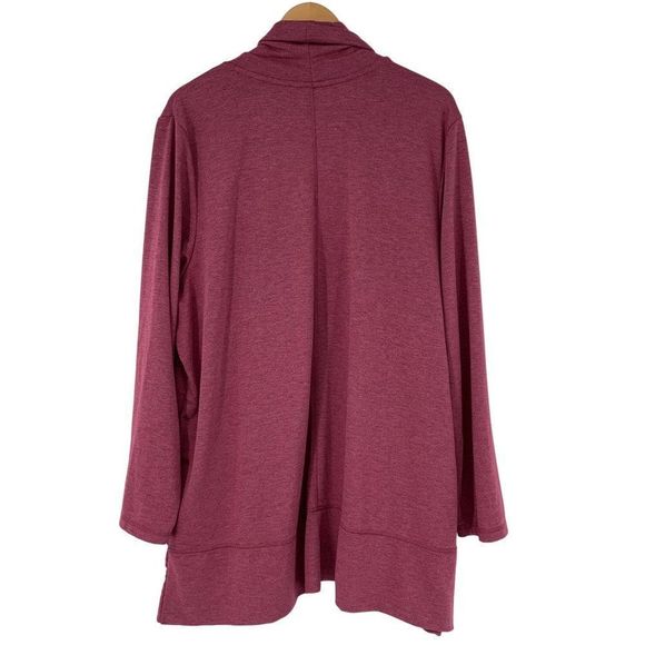 Womens Open Front Cardi Roomy Pockets St Johns Bay Size 3X Polyester Red - Picture 6 of 8